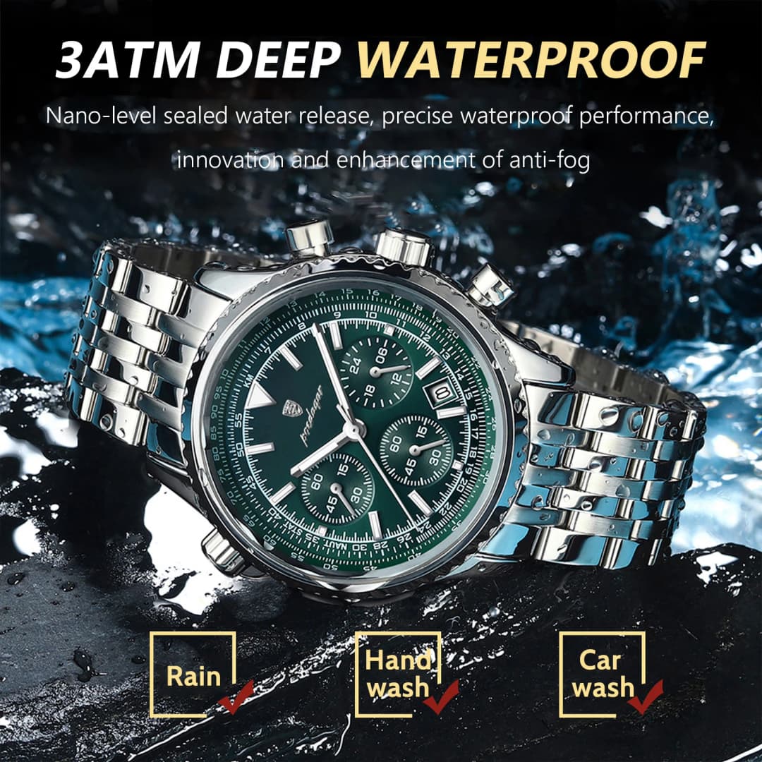 POEDAGAR Top Luxury Men Watches Luminous Date Waterproof Chronograph Quartz Man Watch Stainless Steel Sport Military Men's Watch - 3