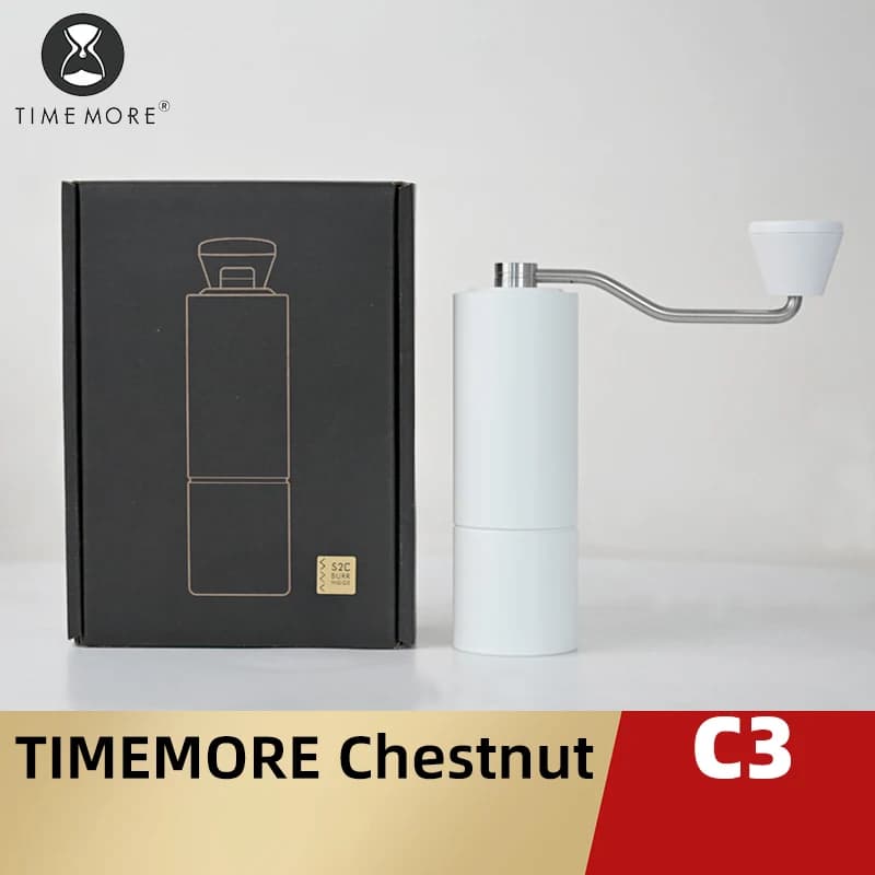 مطحنة قهوة يدوية TIMEMORE Chestnut C3، محمولة، مطحنة إسبريسو يدوية، شفرة S2C داخلية مع محمل مزدوج