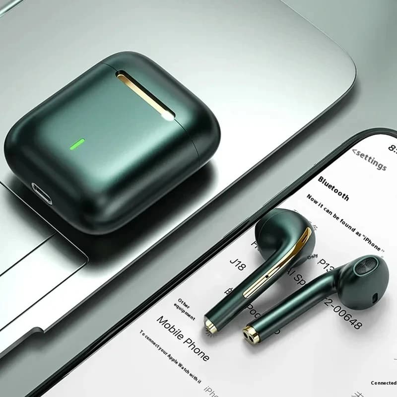 سماعات J18 لاسلكية داخل الأذن ستيريو بلوتوث مقاومة للماء بإلغاء الضوضاء مع ميكروفون محمولة - 3