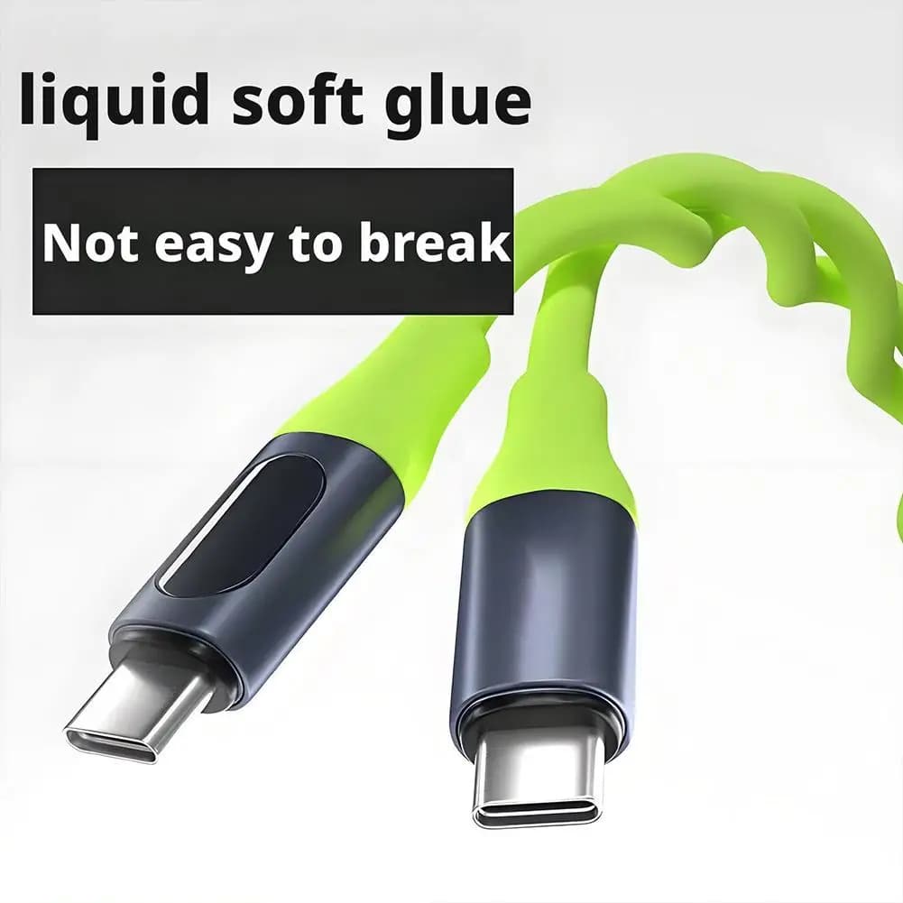 Super Fast Charging Smart Digital Display Charging Cable 240W For iPhone 15 16 Xiaomi Samsung Huawei Silicone Type C Cable - 6