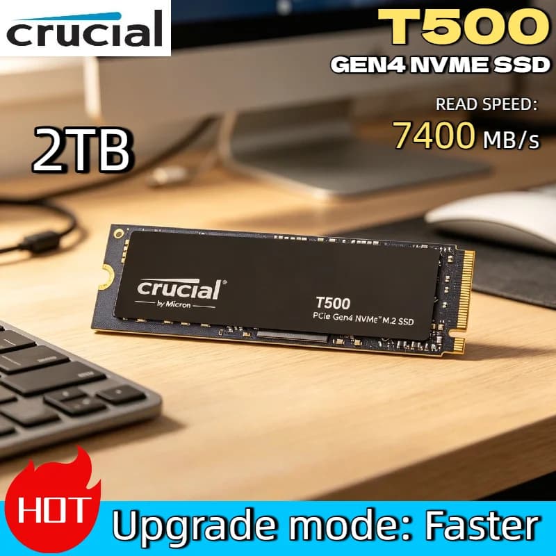 NEW Original Crucial T500 500GB 1TB Gen4 NVMe M.2 Internal Gaming SSD Up to 7300MB/s OEM Package for Laptop Desktop