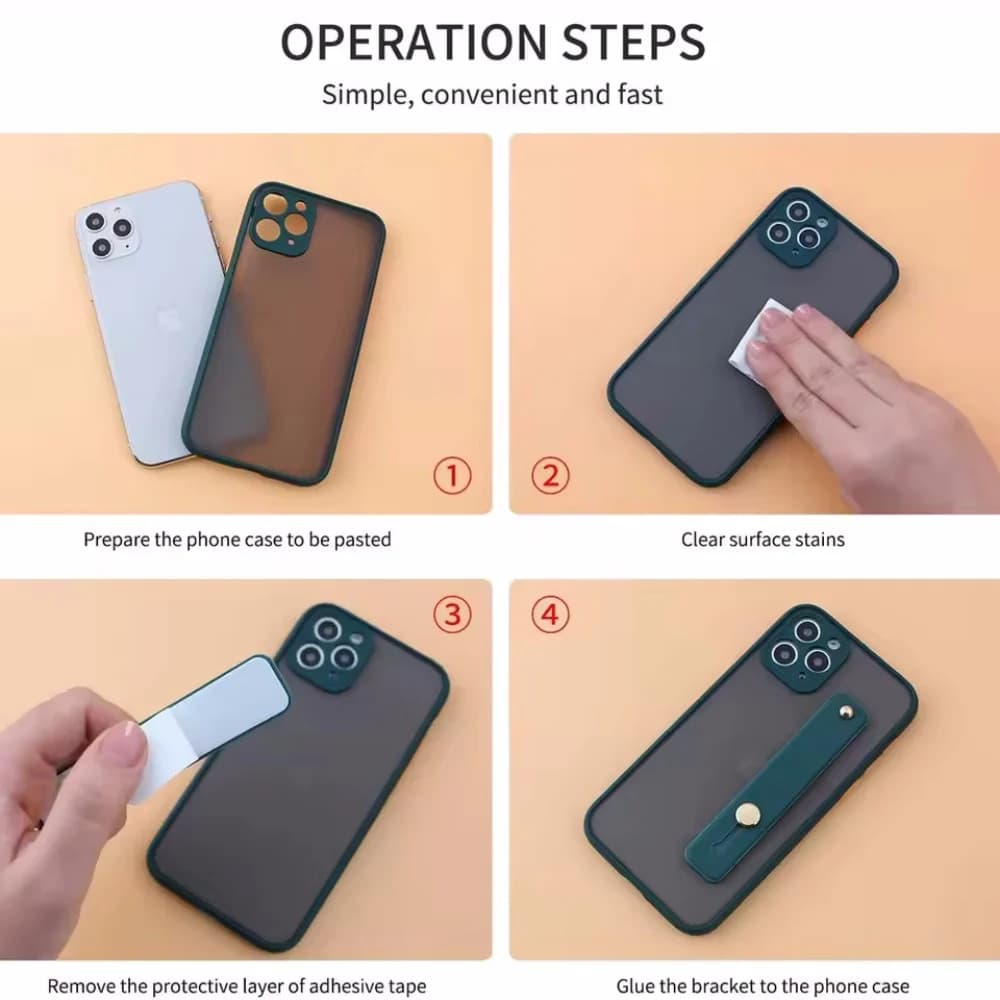 المعصم الفرقة اليد الفرقة قبضة الاصبع حامل الهاتف المحمول حامل دفع سحب العالمي عادي اللون مقبس الهاتف حامل آيفون Xiaomi - 3