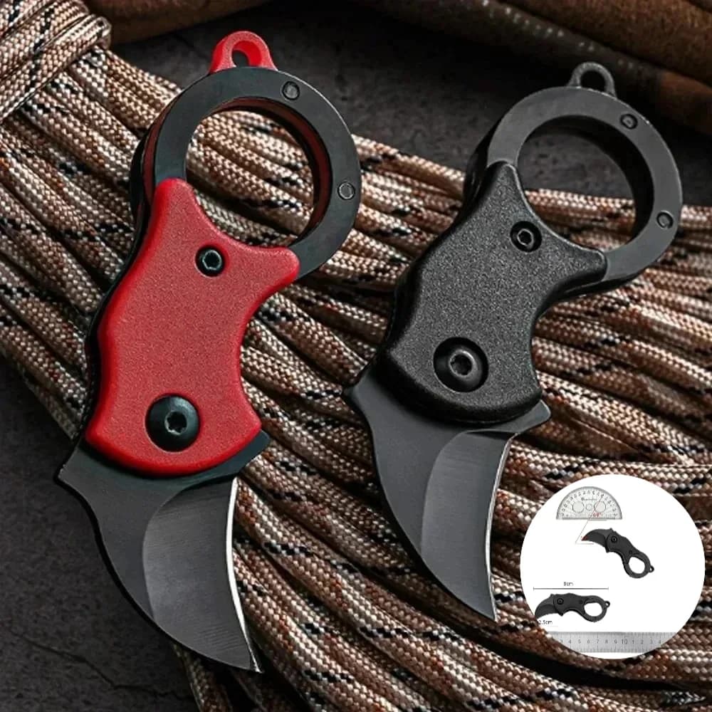 سكين جيب صغير سلسلة المفاتيح من الفولاذ المقاوم للصدأ تخييم سكين صغير محمول مقشرة شفرة ثابتة أداة EDC متعددة - 2