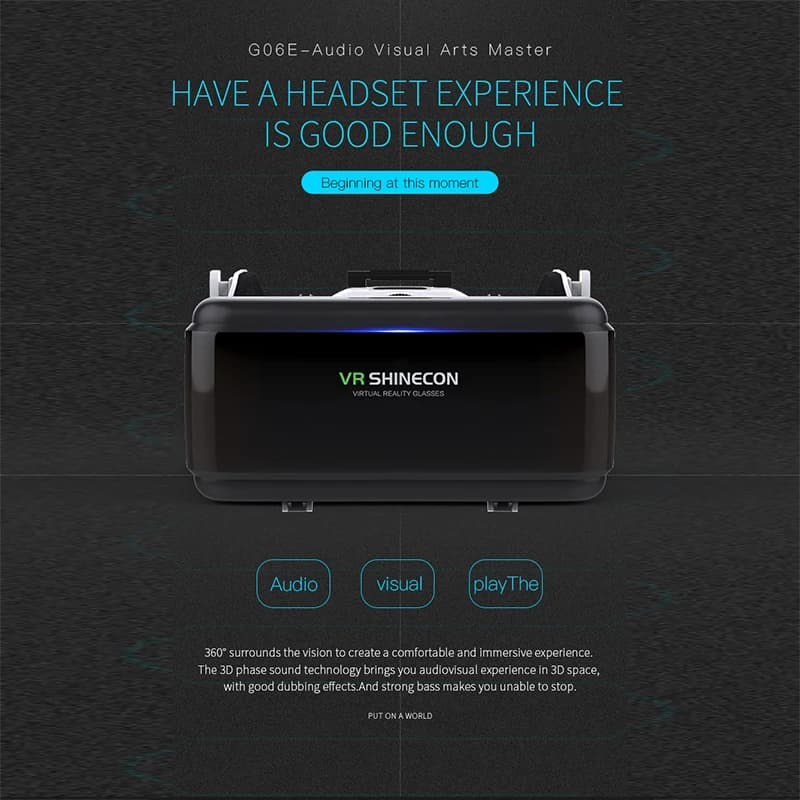 VR Shinecon Casque Helmet 3D Glasses Virtual Reality Augmented For iPhone Android Smartphone Smart Phone Goggle Mobile Viar Game - 2