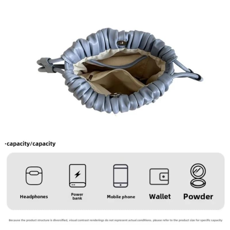 Summer Fashion New Crossbody Bag Women's PU Single Shoulder Mini Bag Luxury Versatile Pleated Casual Small Square Bag Handbags - 5