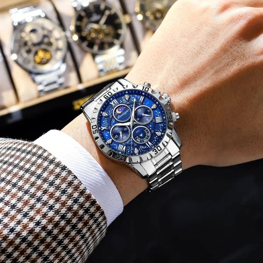 POEDAGAR Luxury Fashion Man Watch Waterproof Luminous Chronograph Men Watch Stainless Steel Sports Military Quartz Men's Watches - 5