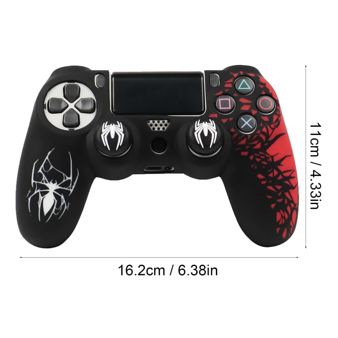 غطاء سيليكون ناعم لحافظة وحدة تحكم PS4، حماية كاملة 360 درجة، مقاوم للعرق والخدوش، لا يبهت، مع أغطية عصا الإبهام - 2