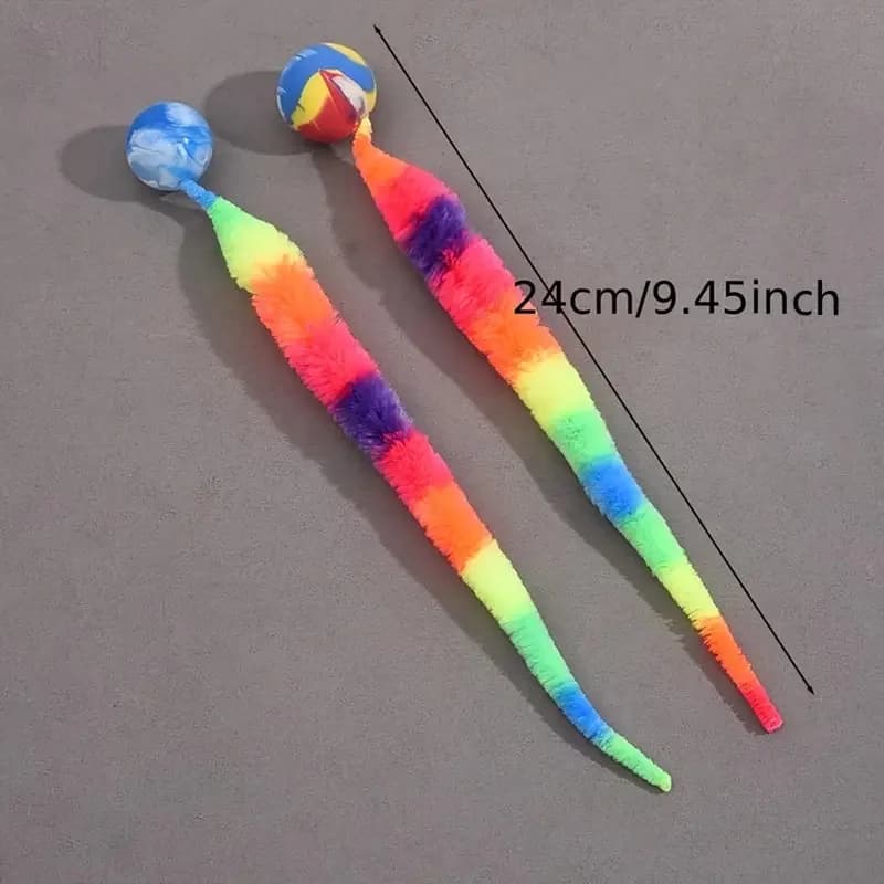 Geometric Worm Cat Toy: No-Battery Stick for Play & Chase | Realistic Wiggling Action - 5