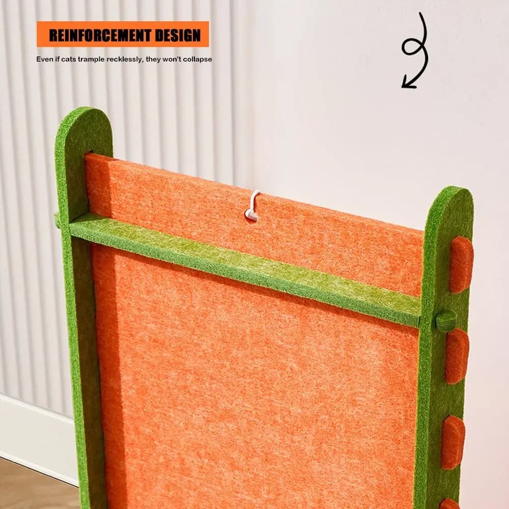 لوح خدش للقطط عمودي على شكل L مع إطار تسلق مقاوم للخدش - 2