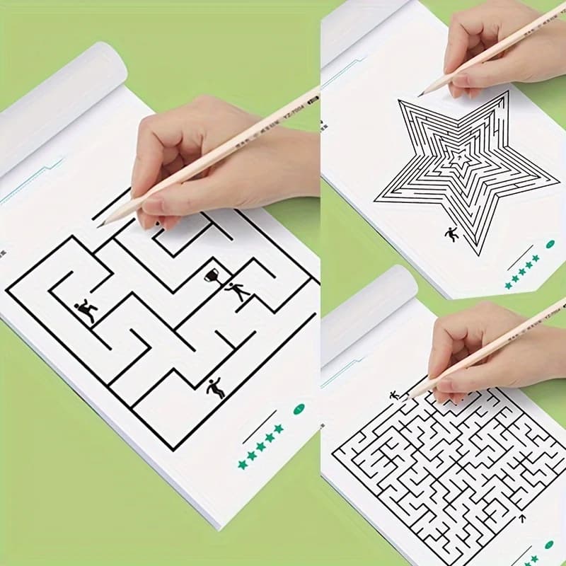 Maze Training Book, Used to Improve Concentration, a Puzzle Game Designed to Enhance Students' Thinking and Attention, an Intellectual Development Toy, a Fun Holiday Gift, a Maze Game Book. - 6