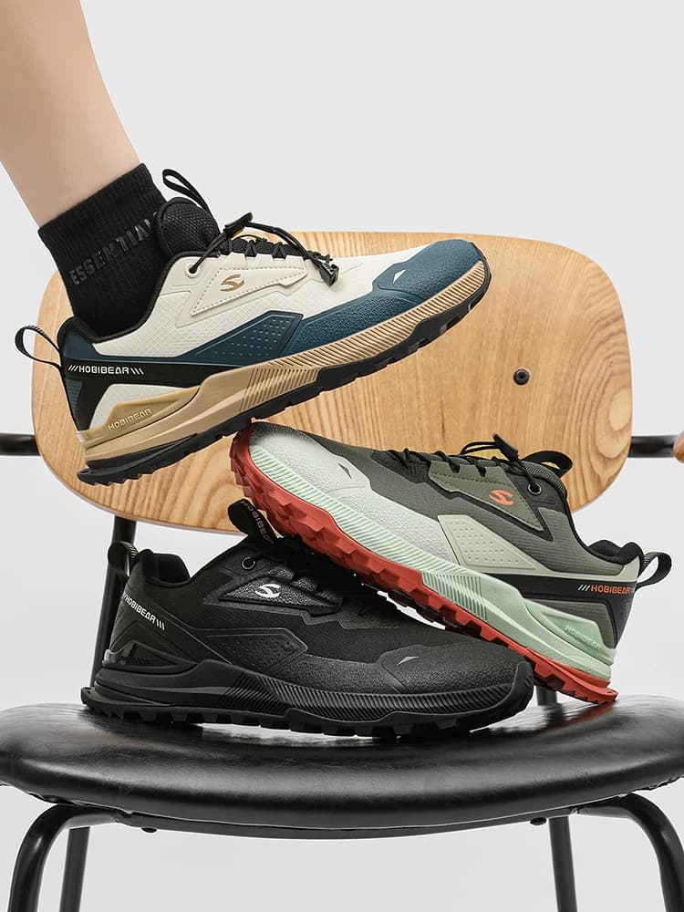 HOBIBEAR Hiking Walking Shoes for Men Women Elastic Band Non Slip Sneakers Comfortable Outdoor Travel Running Shoes - 6