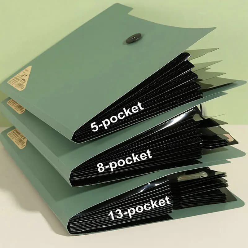 مجلد ملفات A4 قابل للتوسيع، منظم أوراق وتصنيف، مجلد جيب أفقي لتخزين المستندات - 5
