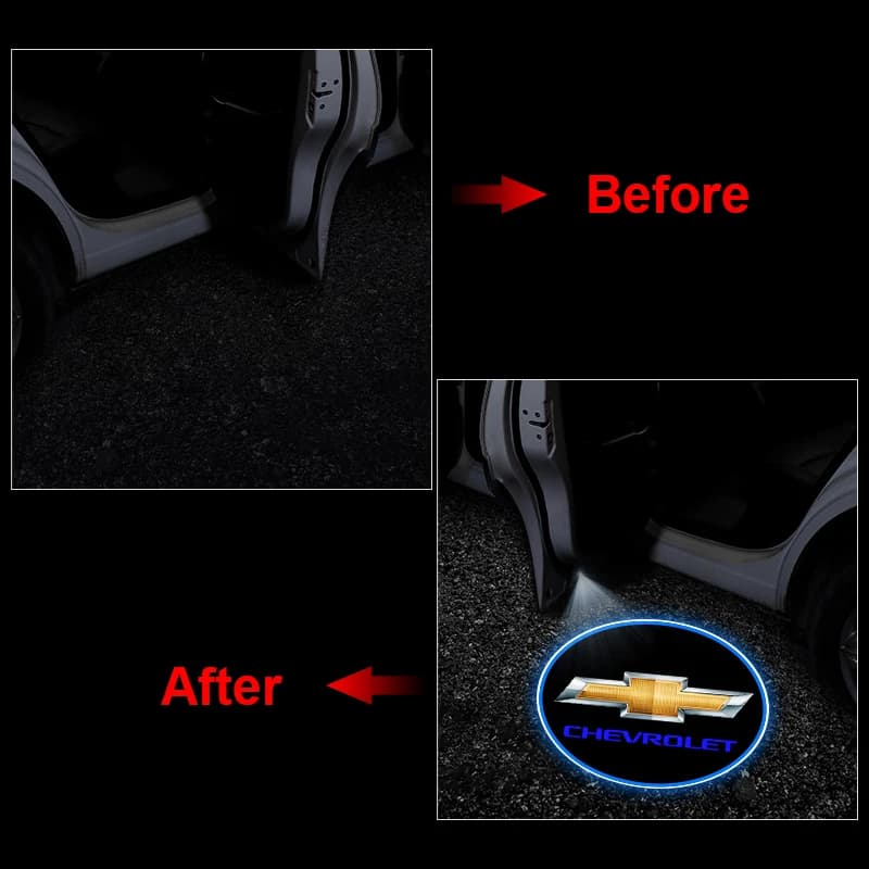 LED Car Door Welcome Light Decoration Light Car Badge logo For Chevrolet Onix Cruze Silverado Impala Equinox Malibu Tahoe Cobalt - 4