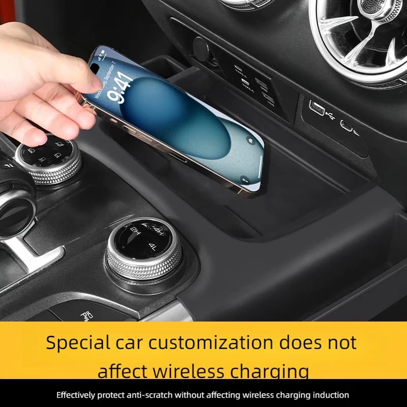 لسيارة Great Wall TANK 300 هايبرد وحدة تحكم مركزية شحن لاسلكي وسادة سيليكون صندوق تخزين إكسسوارات داخلية معدلة - 4