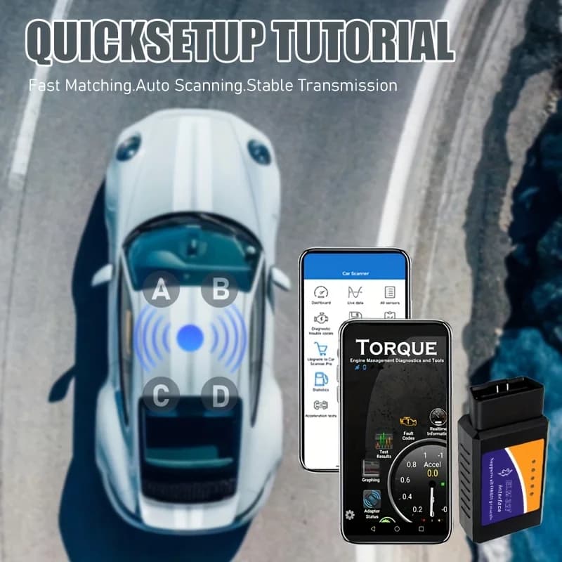 ماسح ضوئي Bluetooth 0Bd2 Elm327 - أداة تشخيص السيارة لفحص ضوء المحرك، مستشعر 02 واختبار استهلاك الوقود - 6