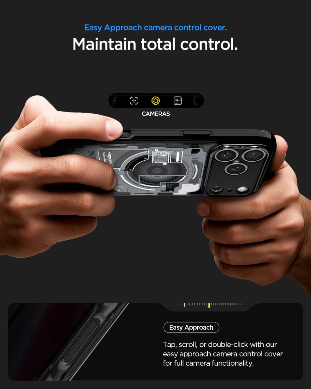 غطاء سبايجن Ultra Hybrid Magfit Zero One المغناطيسي لهواتف آيفون 17 برو ماكس إير و17 برو، متوافق مع الشحن اللاسلكي ماجسيف - 3