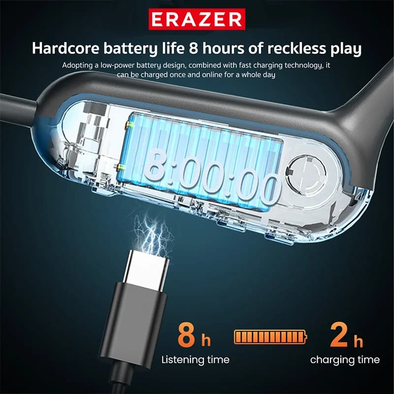 ERAZER XF22 Earphone Bluetooth 5.4 Sports Wireless Headphones Bone Conduction Headsets with Mic Neckband headphones - 3