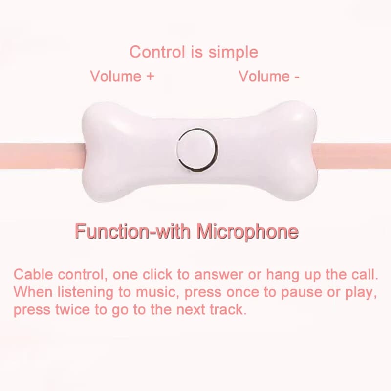 Cat Paw Earbuds Stereo 3.5mm In-Ear Headphones with Mic Earpiece Fashion Sports Wired Headset for Smartphone MP3 iPad PC Music - 4