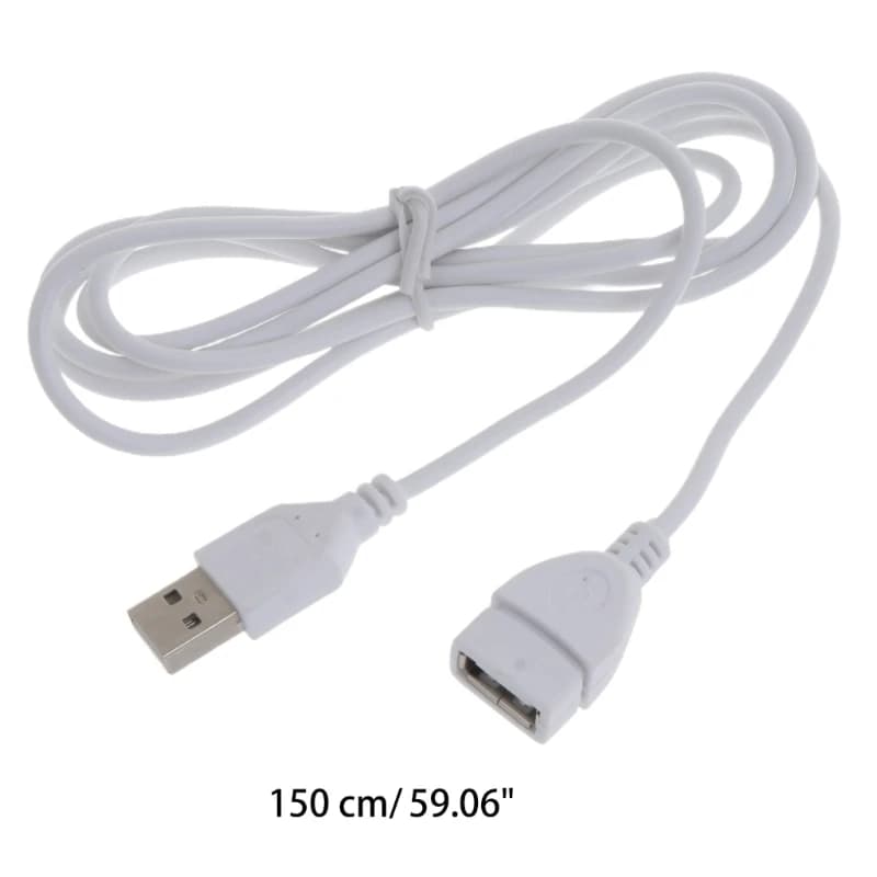 White USB Extension Cable Extender Male to Female 1.5M 5ft - 6