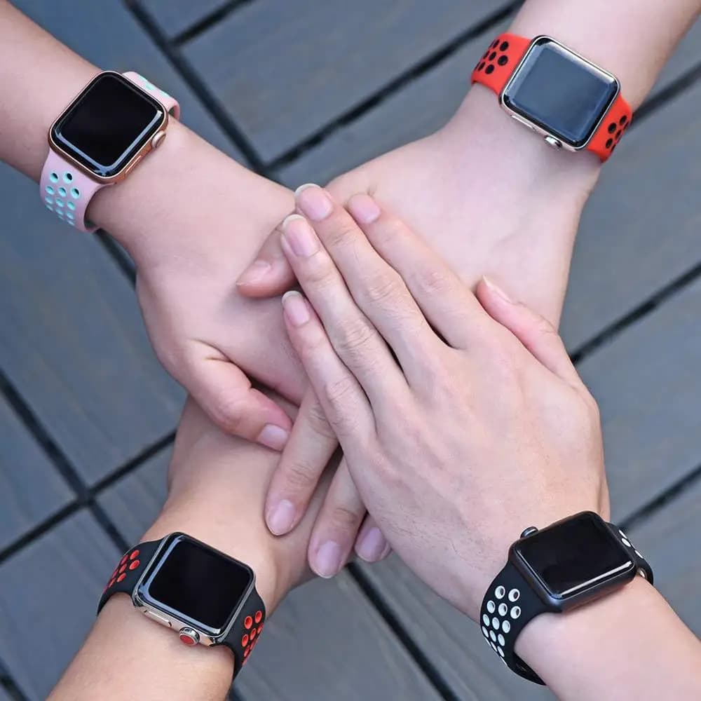حزام سيليكون لساعة أبل 44 مم 40 مم 45 مم 49 مم 41 مم 38 مم 42 مم 44 مم سوار iWatch Ultra 2 Series 7 3 4 5 6 SE 8 - 4