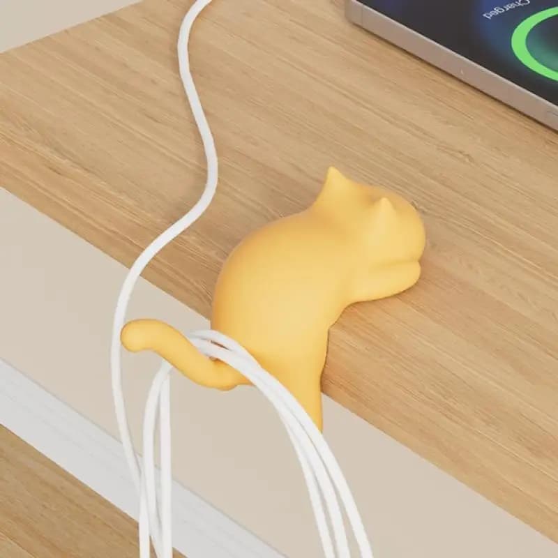 لطيف المحمولة القط خطاف حقيبة شماعات الجدول هوك حقيبة يد على ظهره حقيبة سفر حامل مُنظِم ديكور مكتب المنزل مكتب السنانير الجانبية - 2