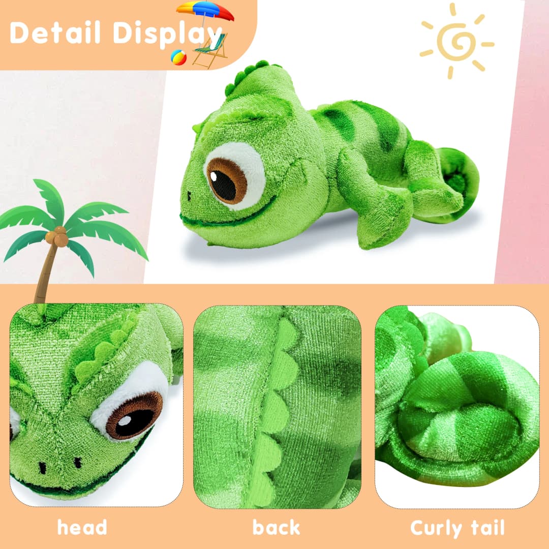 دمية محشوة ناعمة على شكل حرباء باسكال رابونزل حيوانات محشوة مناسبة للحفلات هدية مثالية للأطفال - 5