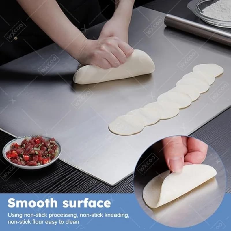 304 Stainless Steel Cutting Board Food Grade Chopping Boards Heavy Duty Kitchen Boards Anti-Slip Mat for Meat Vegetables Bread - 2