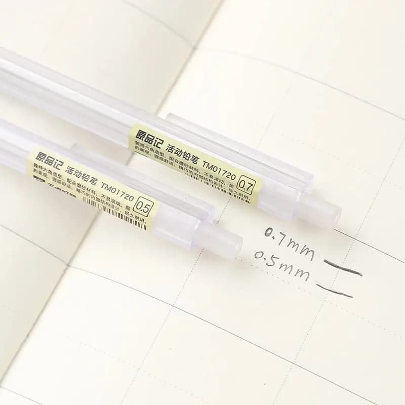 Mechanical Pencils with Refills Set 2B 0.5 0.7 mm Transparent Drafting Writting Supplies Japanese Style Stationery - 4