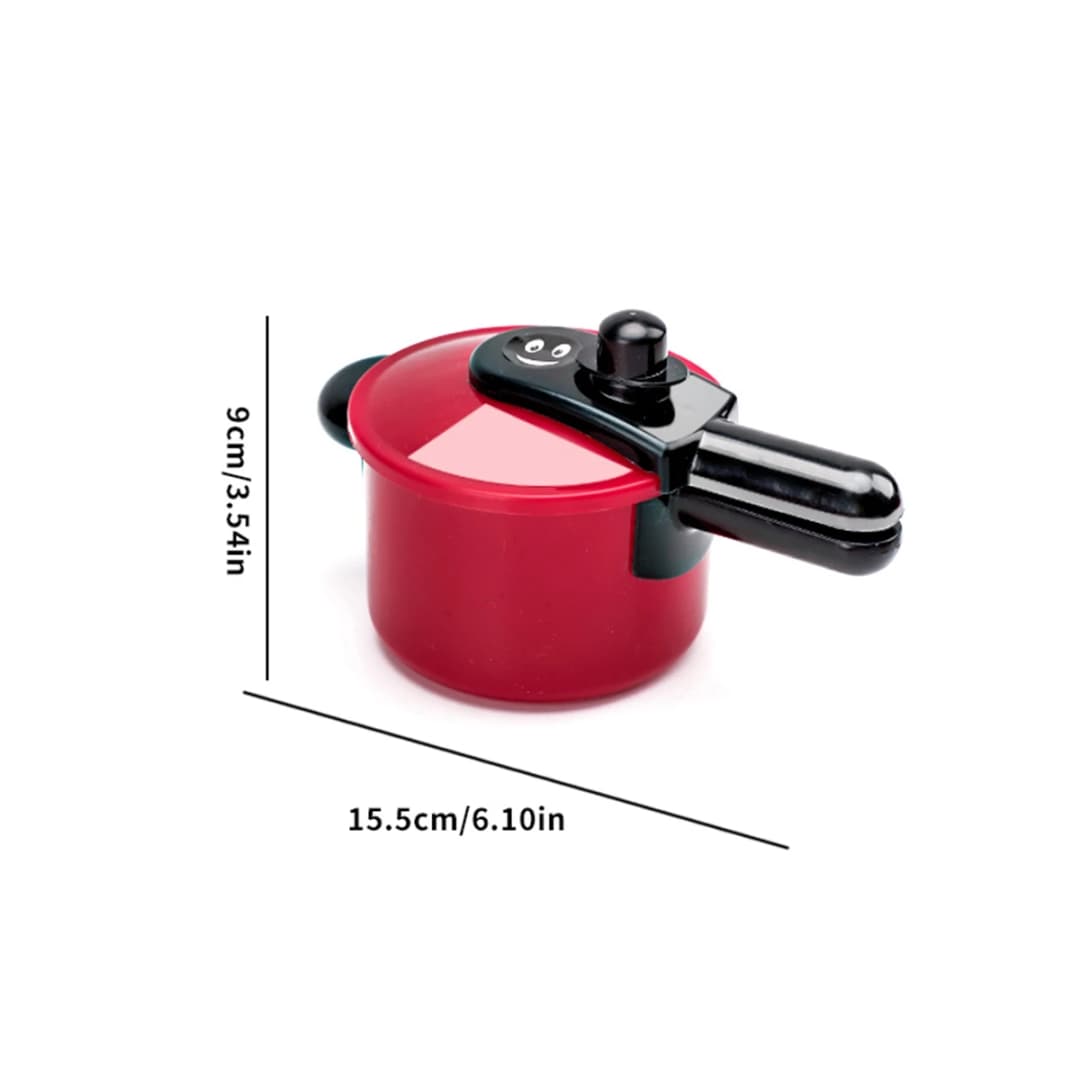 Children's simulation high-detail red cooking kitchen utensils, home school use chef pretend play set suitable for 3 4 5 6 years - 3