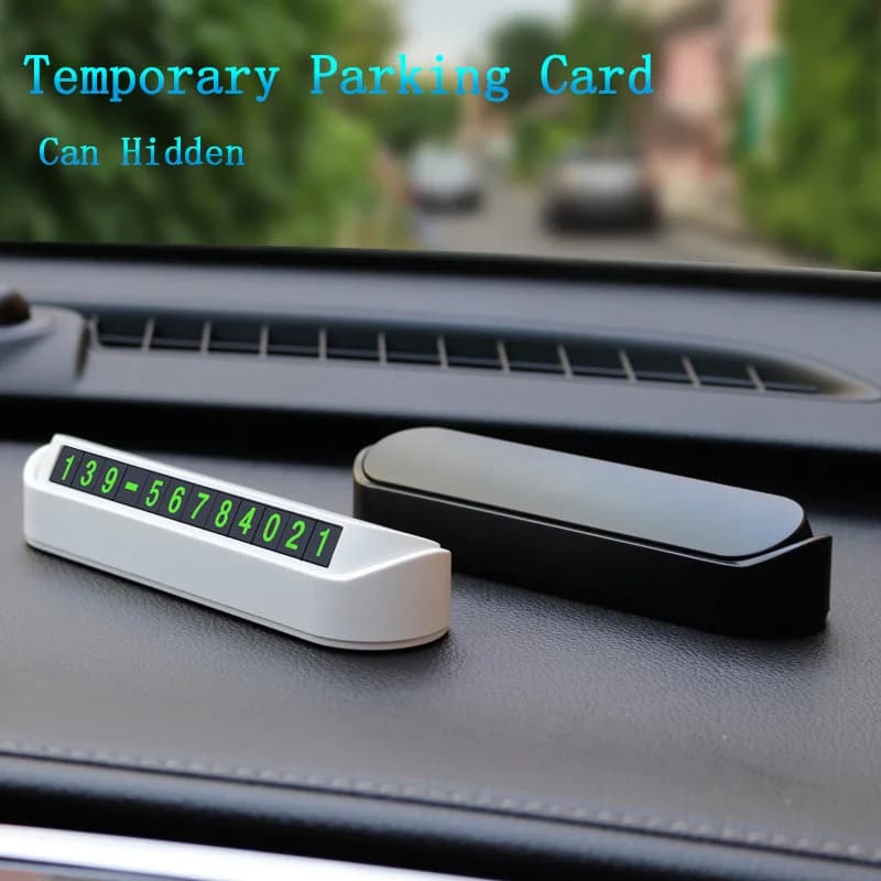 Car Styling Temporary Parking Card Phone Number Card Plate Telephone Number Car Park Stop Sticker Display Automobile Accessories - 2