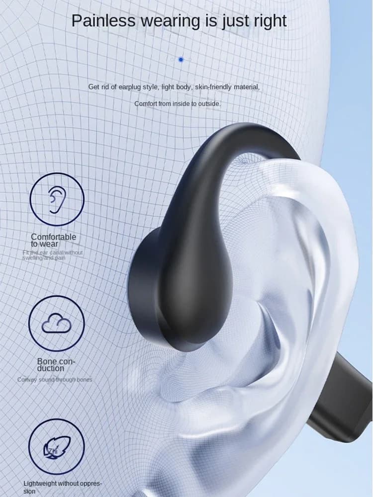 run for aftershokz open ear Bone Conduction Bluetooth earphones 5.3 sports Wireless headsets long endurance for cycling running - 4