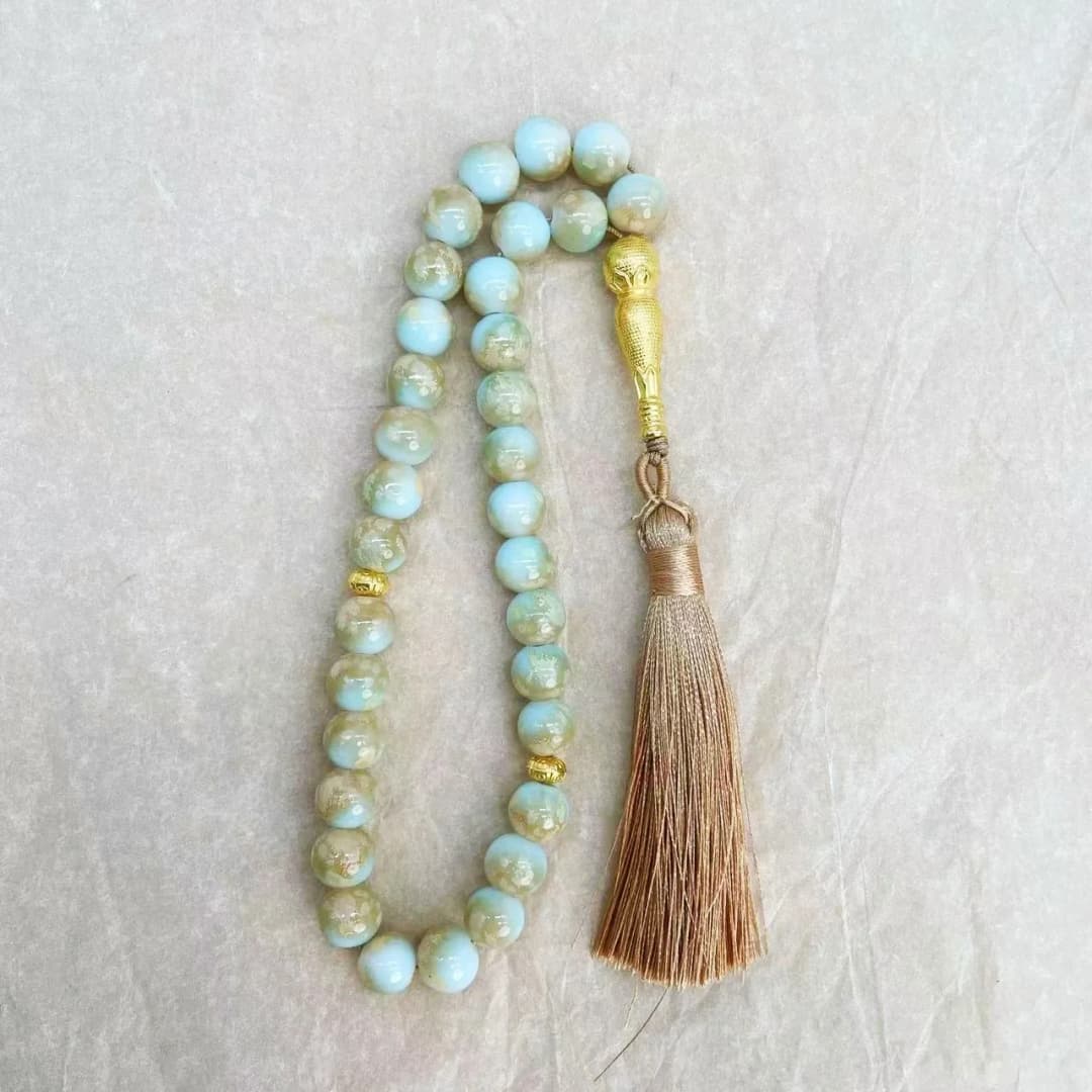 Handmade 10mm 33 Beads Glass Jewelry Bracelet Ramadan Muslim Rosary Tasbih Islamic Arab Prayer Beads Charm Bracelets Festival - 4