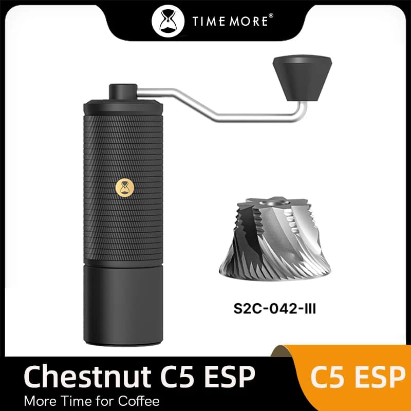 مطحنة قهوة يدوية TIMEMORE C5ESP للإسبريسو، مطحنة يدوية مع نواة فولاذية قابلة للتعديل، مع فرشاة تنظيف، محمولة للخارج