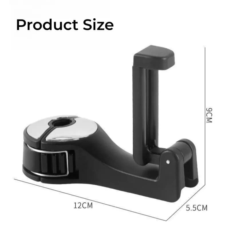 Multi-functional 2 In 1 Car Hook Hidden Multifunctional Rear Headrest Hook Car Rear Phone Holder Lock Type Mobile Phone Holder - 5