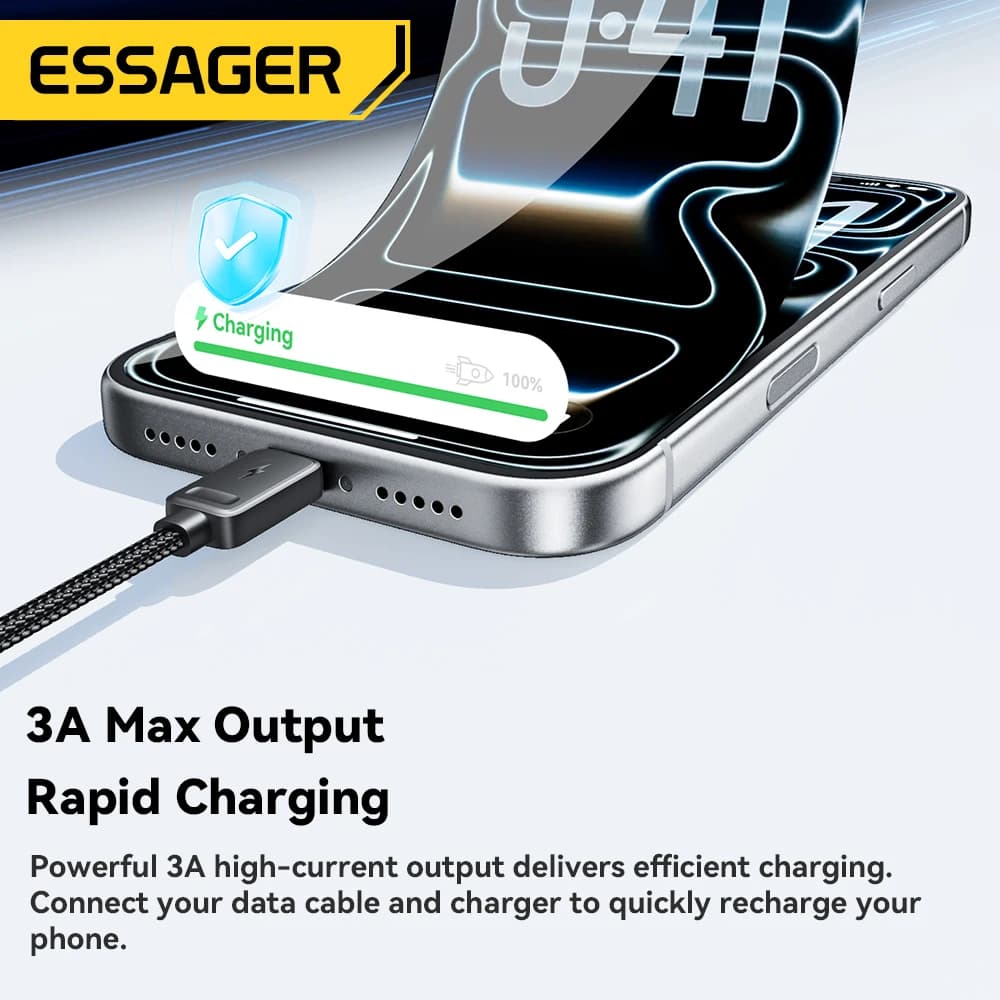 كابل شحن سريع محمول من Essager 4 في 1 للسفر، كابل من Type C أنثى إلى متعددة USB مع محولين من Type C وMicro وLightning - 2