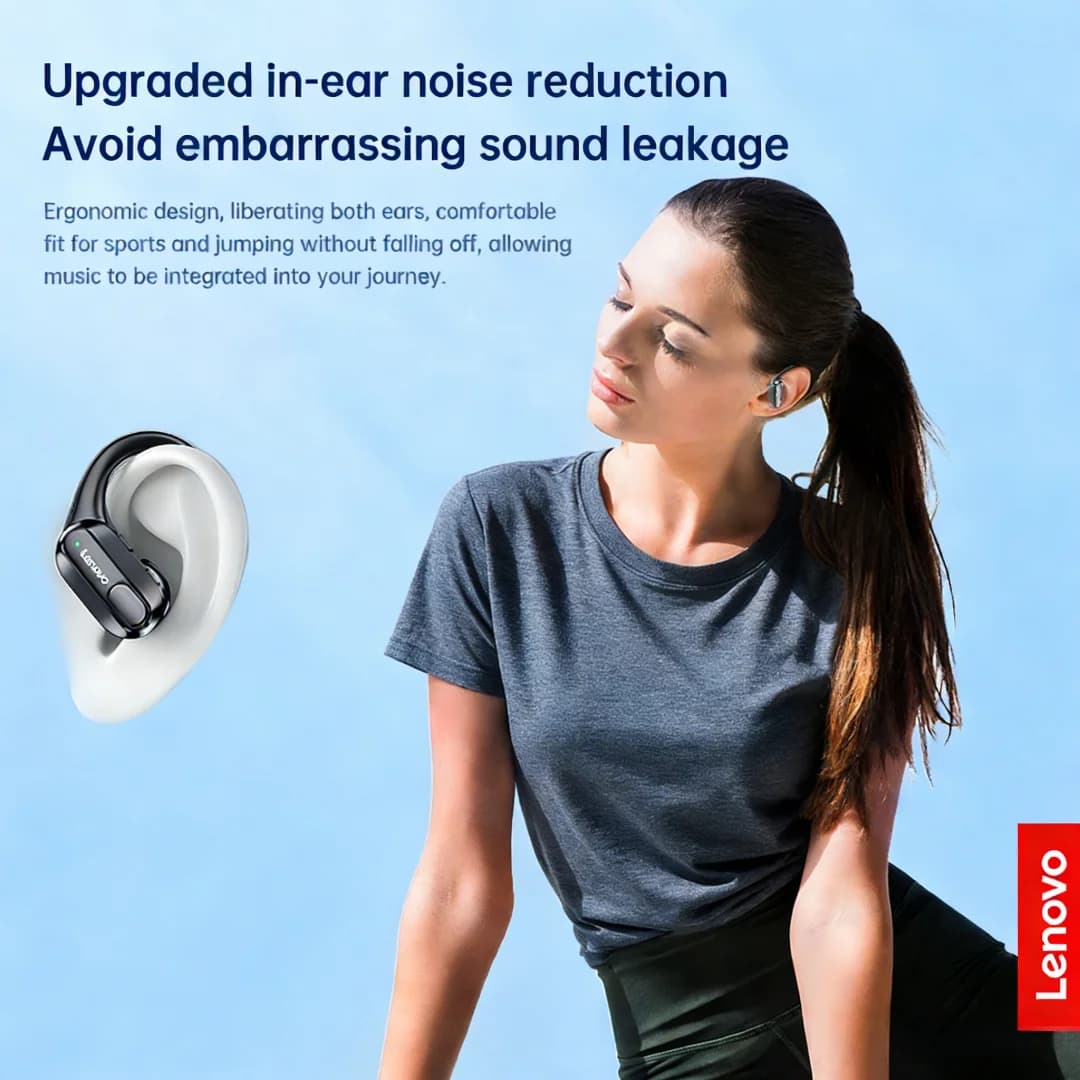 سماعات أذن لينوفو الأصلية XT80 رياضية لاسلكية مع ميكروفونات، شاشة طاقة LED، صوت ستيريو Hifi، بلوتوث 5.3، سماعات TWS - 5