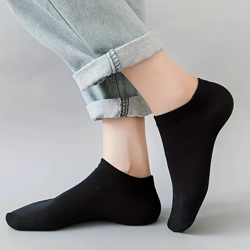 10/20/30/40/60 Pairs Of Unisex Solid Color Socks Comfy Breathable Soft Sweat Absorbent Socks For Daily And Outdoor Wearing - 5