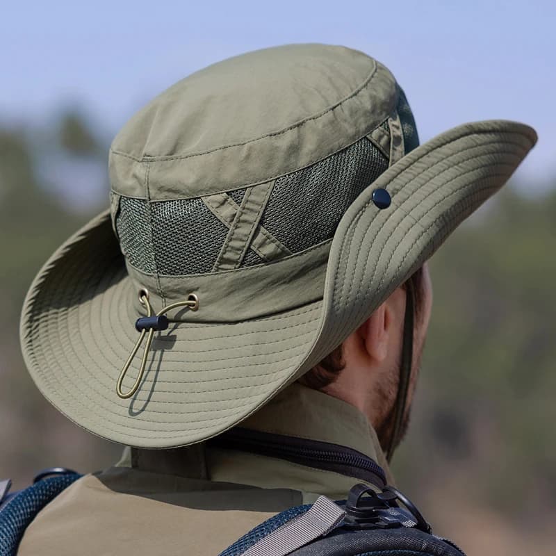 Xinbaoguan 100% Nylon Spring/Summer Big Eaves Breathable Sunshade Fisherman Hat Men's Sunscreen Sun Hat Fishing Hat - 2