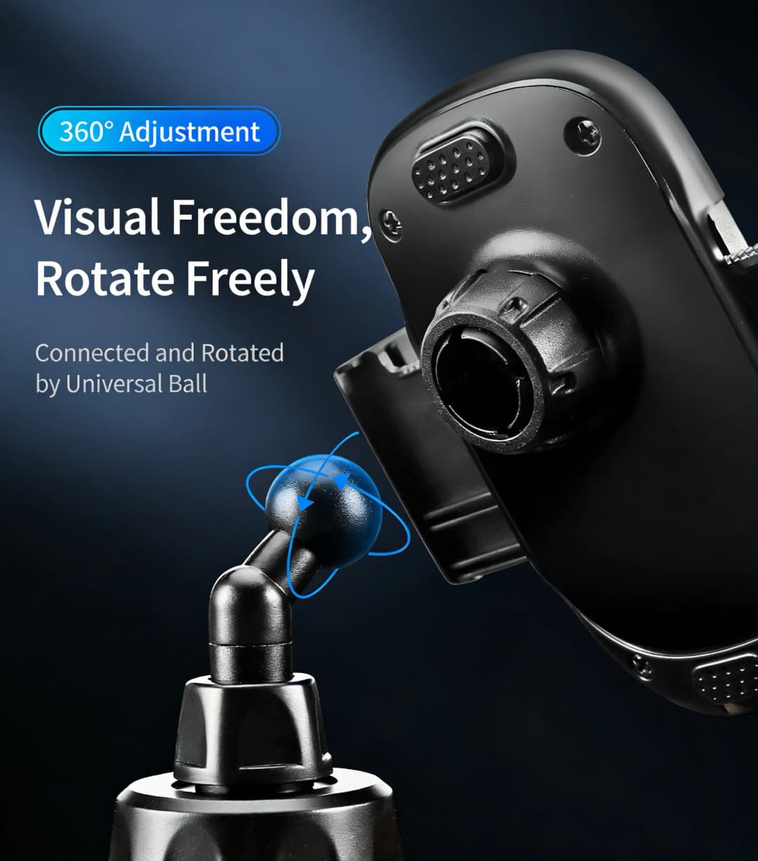 Cup Holder Car Phone Mount 360° Rotatable Universal Stable Phone Holder for Car SUV Truck Vehicle Navigation - 3