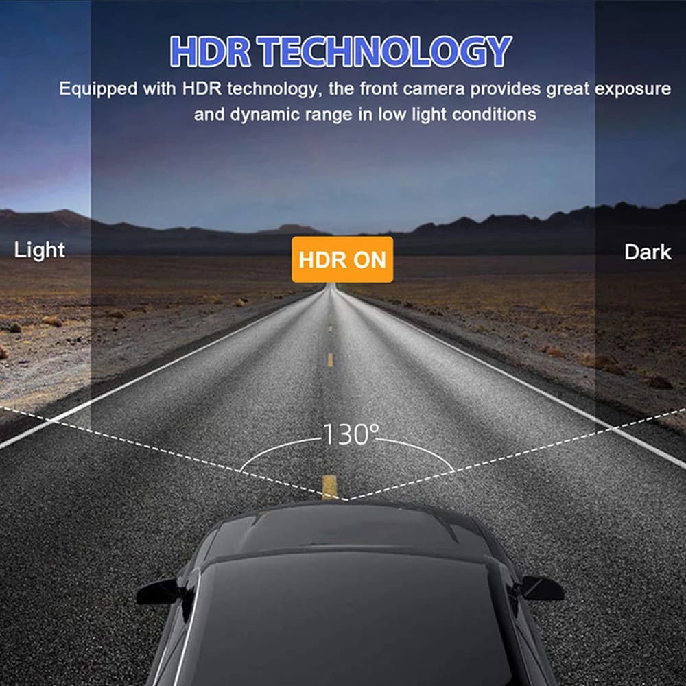 Dash Cam W/ IR Night Vision Loop Recording & 2" IPS Screen 1080P 3 Camera ， DVR recorder, video recorder, Vehicle DVR - 5