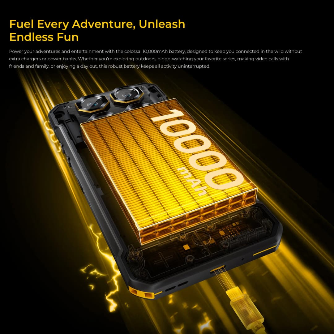 OUKITEL WP60 10000mAh Rugged Phone 7.2” HD+ Display 48GB(16+32) +512GB MTK 7025 Smartphone Android 15, 108MP Camera, NFC, 120Hz - 5