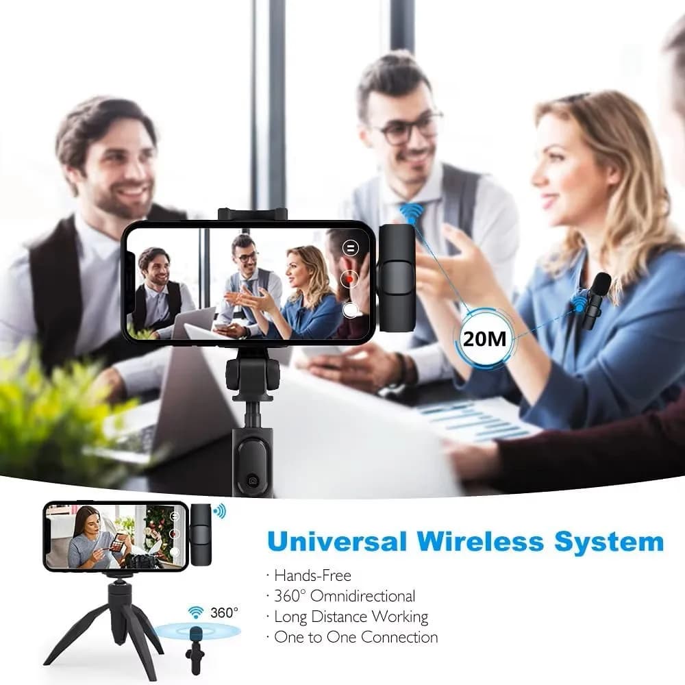 Lenovo Mini Portable Wireless Lavalier Microphone for Live Broadcast Gaming Audio Video Recording iPhone Android - 4
