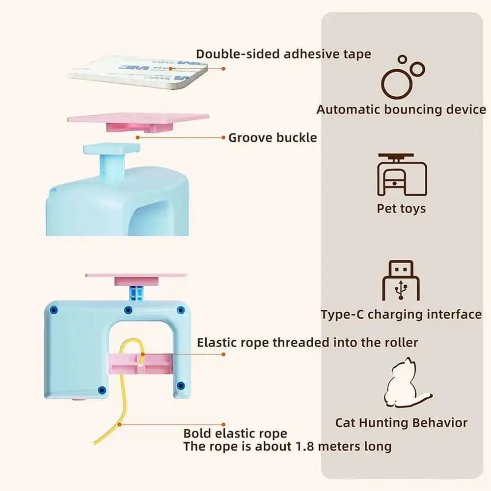 Electric Smart Interactive Cat Teasing Stick Toy Automatic Funny Hanging Door Flying Bird Cat Toy Pet Stress Relief Toys For Cat - 5