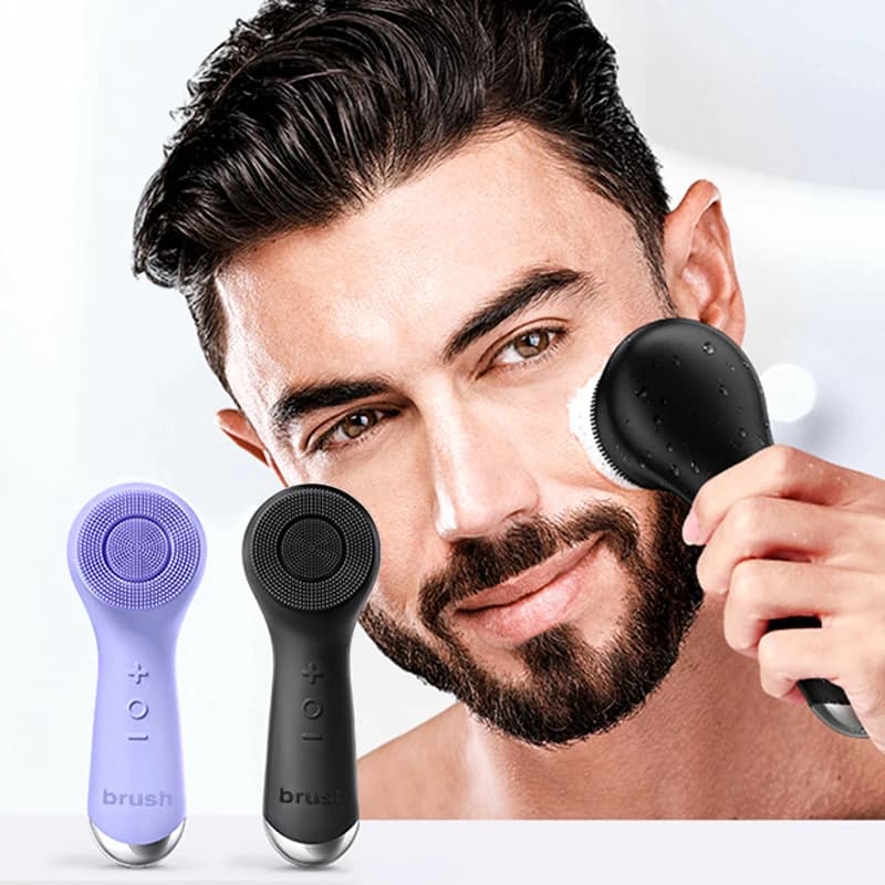 Facial silicone cleansing brush with dual rotation and vibration modes, facial vibration massage, USB charging facial brush - 2