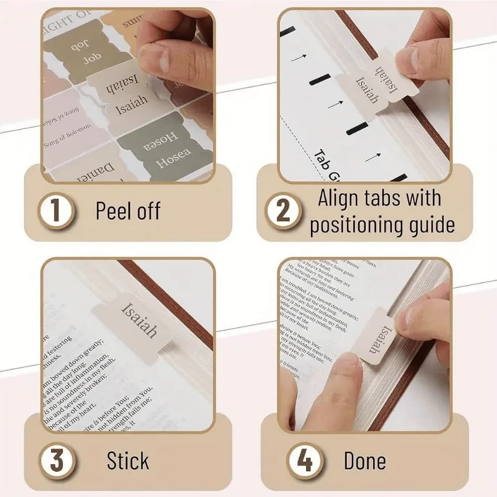 5 قطع/75 تبويبًا مُغطاة بموضوع بوهو - تبويبات فهرسة ملونة لدراسة الكتاب المقدس، تنظيم النصوص، والتنقل السهل - 3