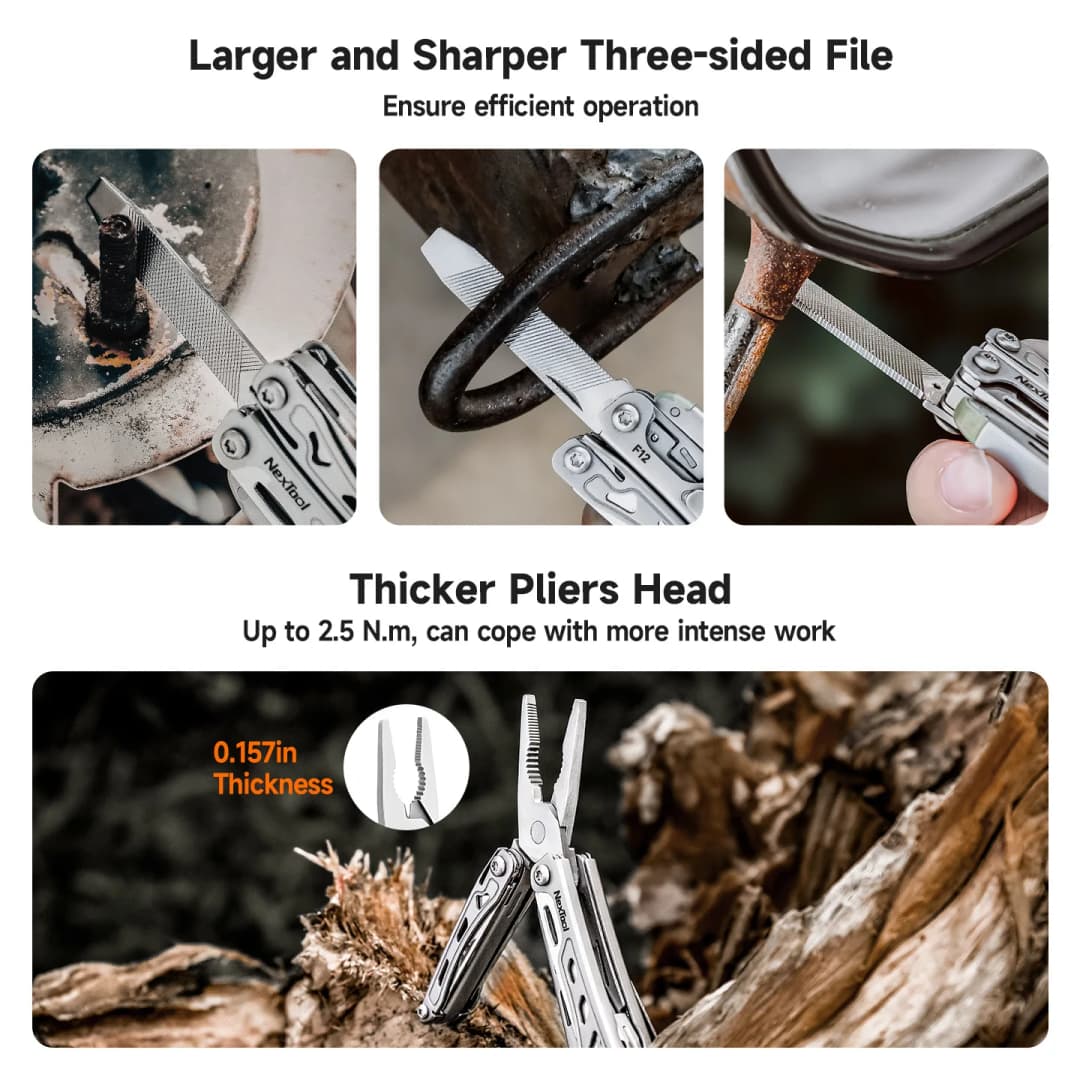 2025 New NexTool Mini Flagship F12 Multi Tool 13 In 1 Folding EDC Multitool Screwdriver Pliers File Ruler Outdoor Camping Tools - 4