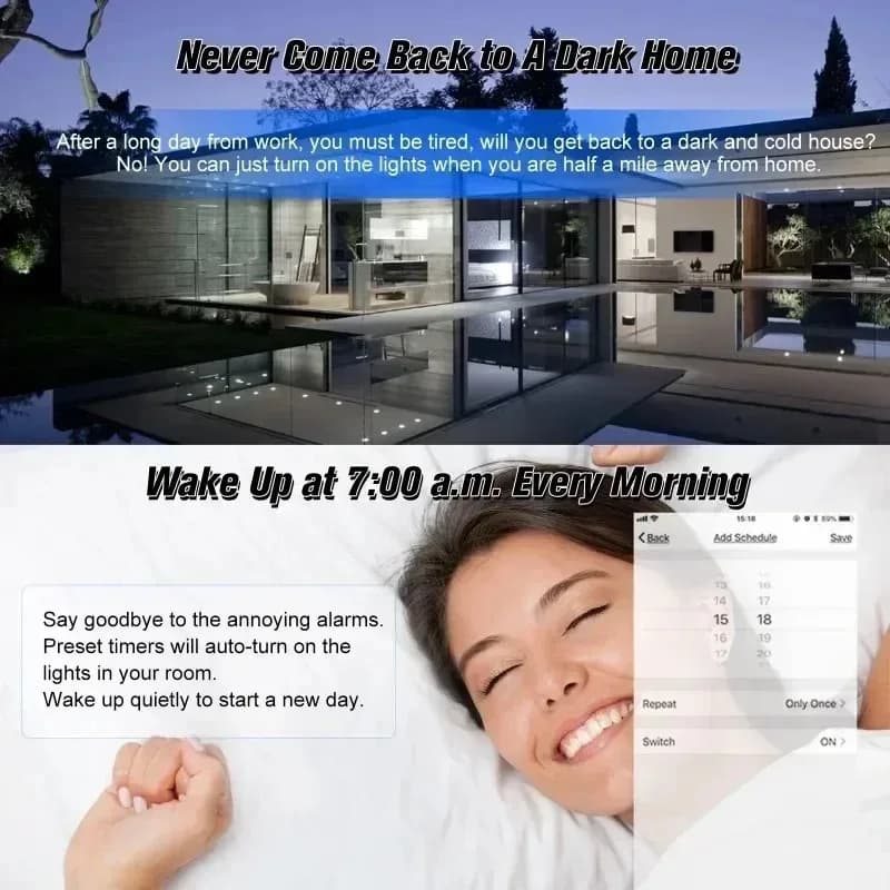 مقبس Tuya WIiFi BL E27 حامل مصباح ذكي قاعدة محول لمبات إضاءة مفتاح إضاءة للمطبخ وغرفة النوم تحكم صوتي عبر Alexa وGoogle Home - 4