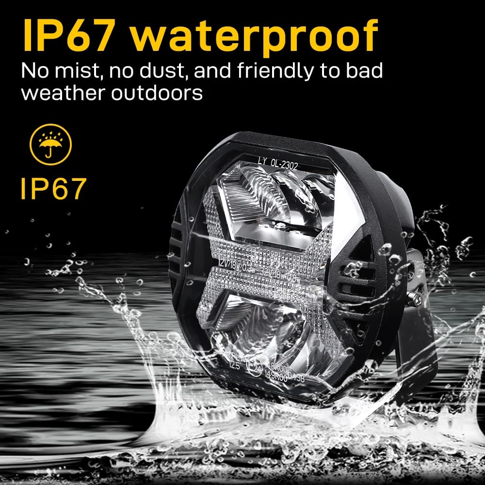 شريط إضاءة عمل LED للسيارة 4 بوصة 12V كهرماني DRL ضوء قيادة كشاف لسيارات جيب الطرق الوعرة القوارب الجرارات الشاحنات 4x4 SUV ATV - 4