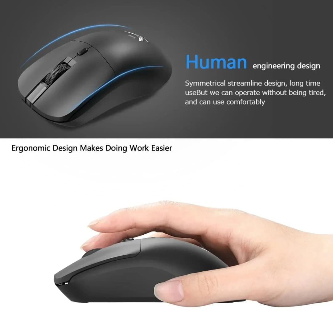 2.4G Wireless Mouse Bluetooth 5.4 Gaming Mouse Ergonomic Mice 800-1200-1600 DPI Mouse Rechargeable Office Mice for PC Laptop - 6