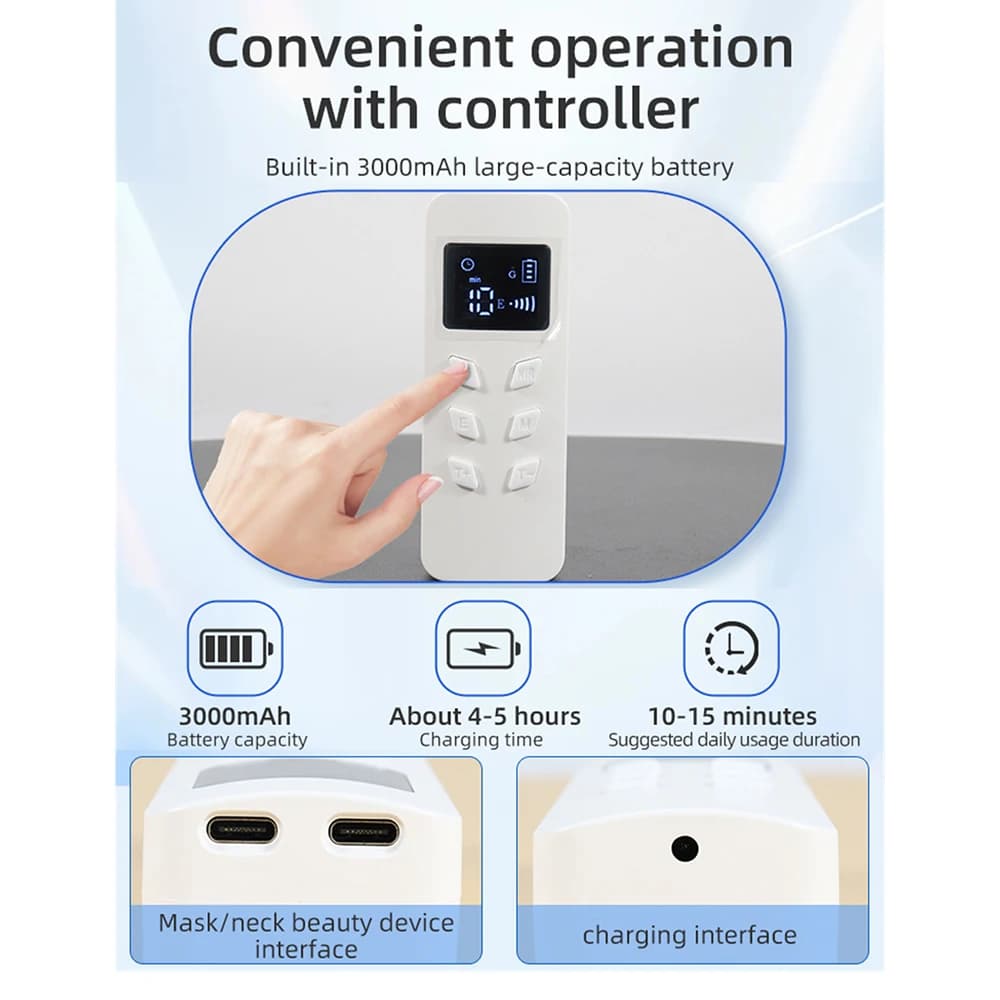 LED 8 ألوان قناع الوجه والرقبة الضوء الأحمر بالقرب من العلاج بالأشعة تحت الحمراء مكافحة الشيخوخة التجاعيد حب الشباب المسام السيطرة على النفط شد الجلد تبييض - 3